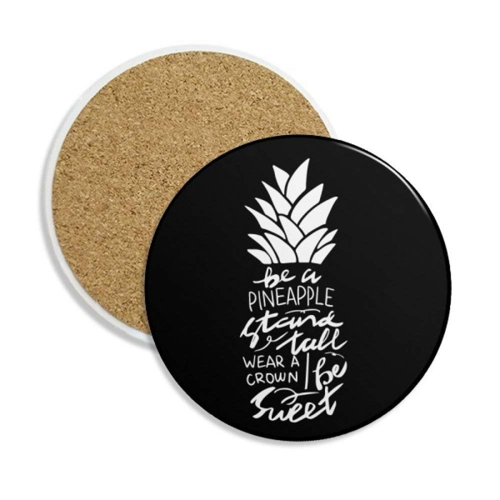 Dessous de verre en céramique noir Ananas lot de 2 supports absorbants pour tasse