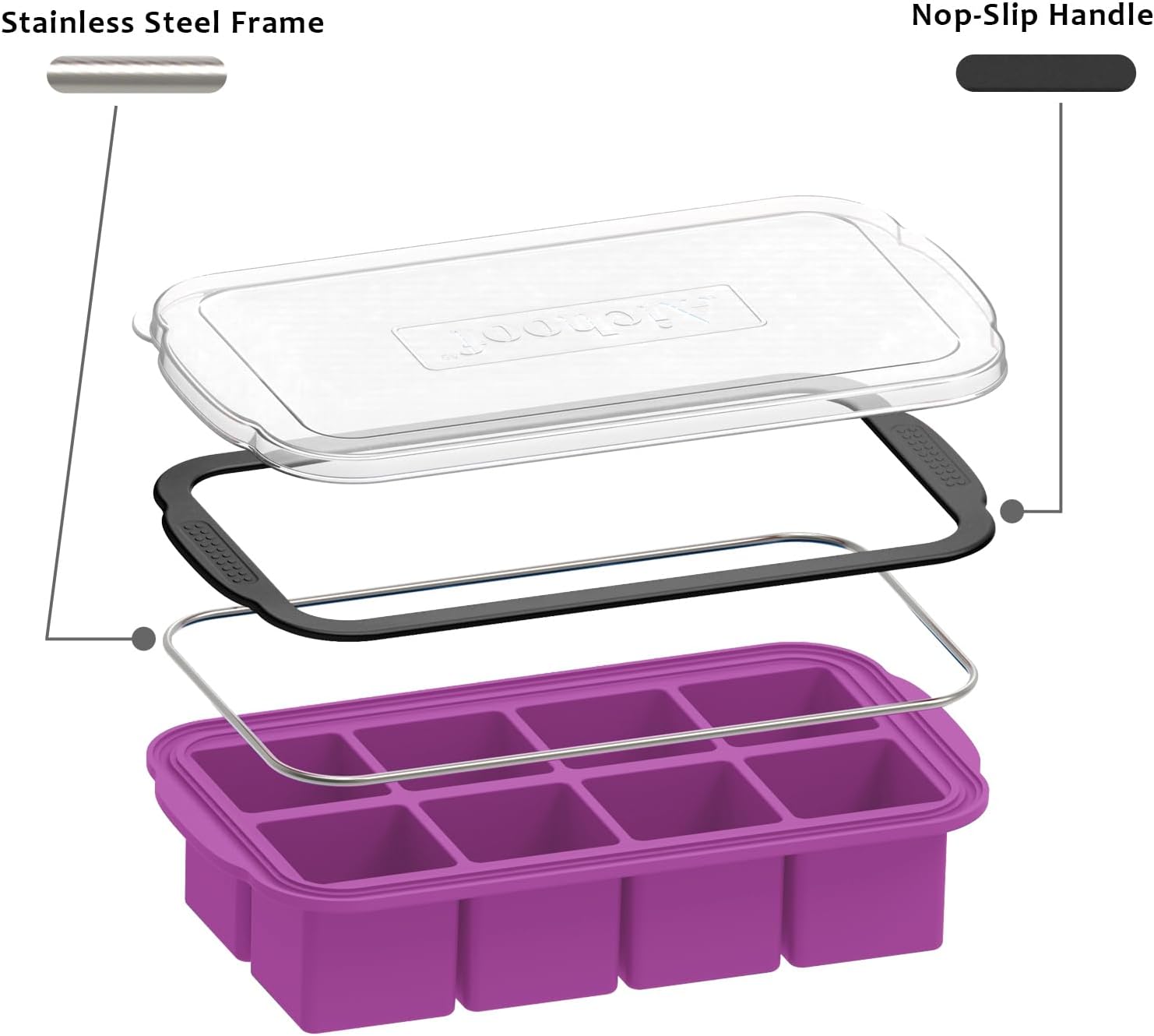 6 Bandejas Cuadradas Para Cubitos De Hielo LUCYLANKER, Fácil Desmontar Y Limpiar, Sin BPA, Ideales Para Fiestas O Bebidas