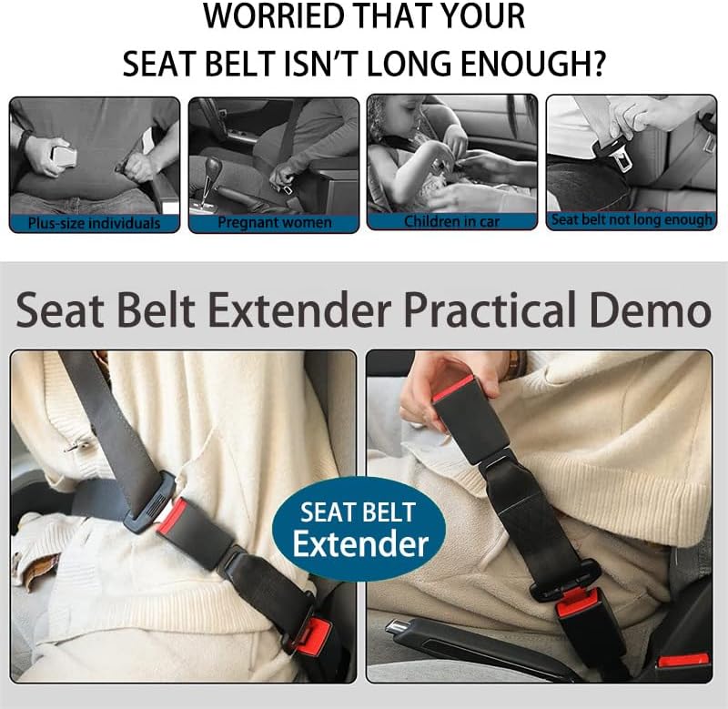 10 Inch Universal Buckle Extender, Restraint Extension, Upgraded Car Buckle Adapter Accessory, Fits Most Vehicle Models — view 5