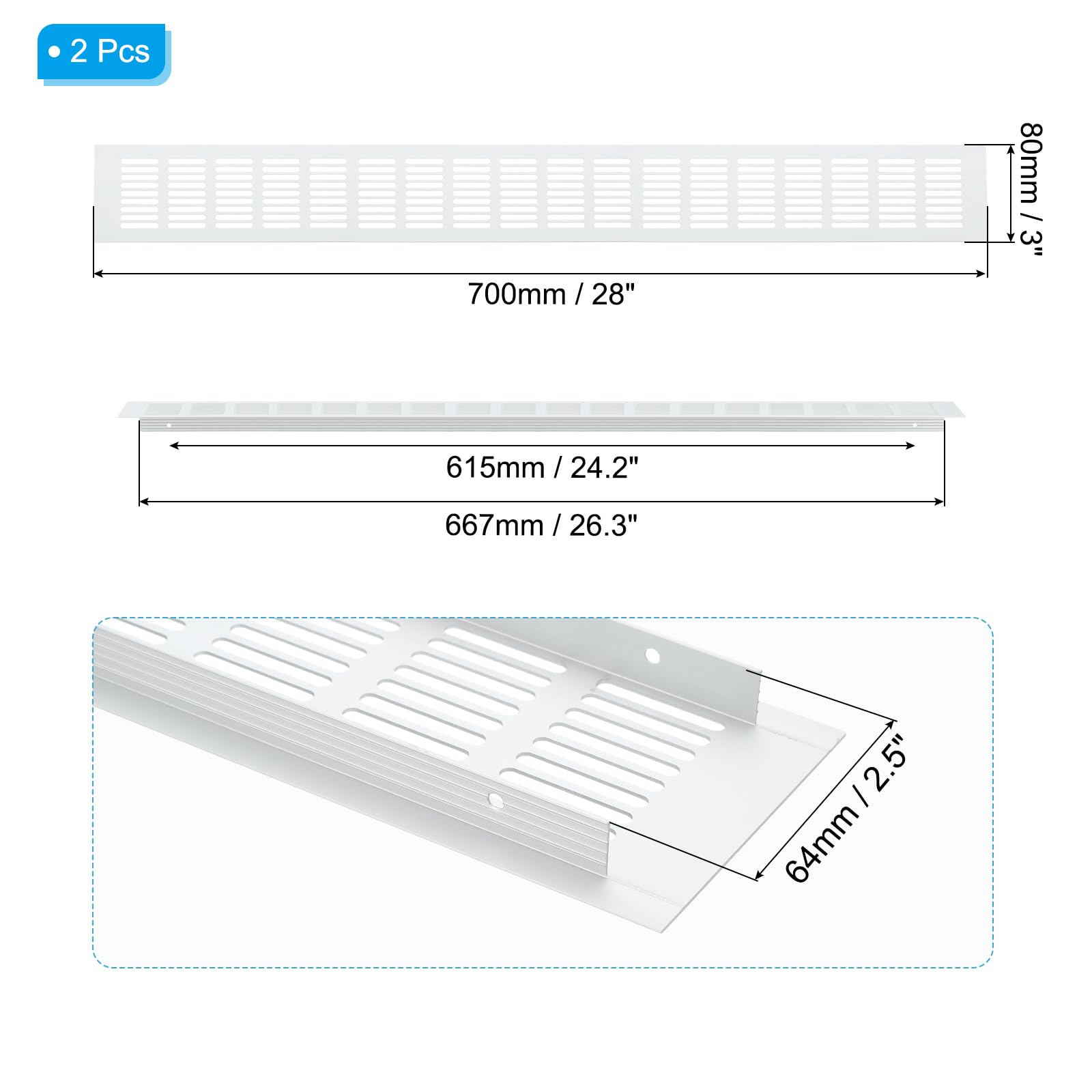PATIKIL 28 x 3 Inch Door Air Vent Cover - Image 2