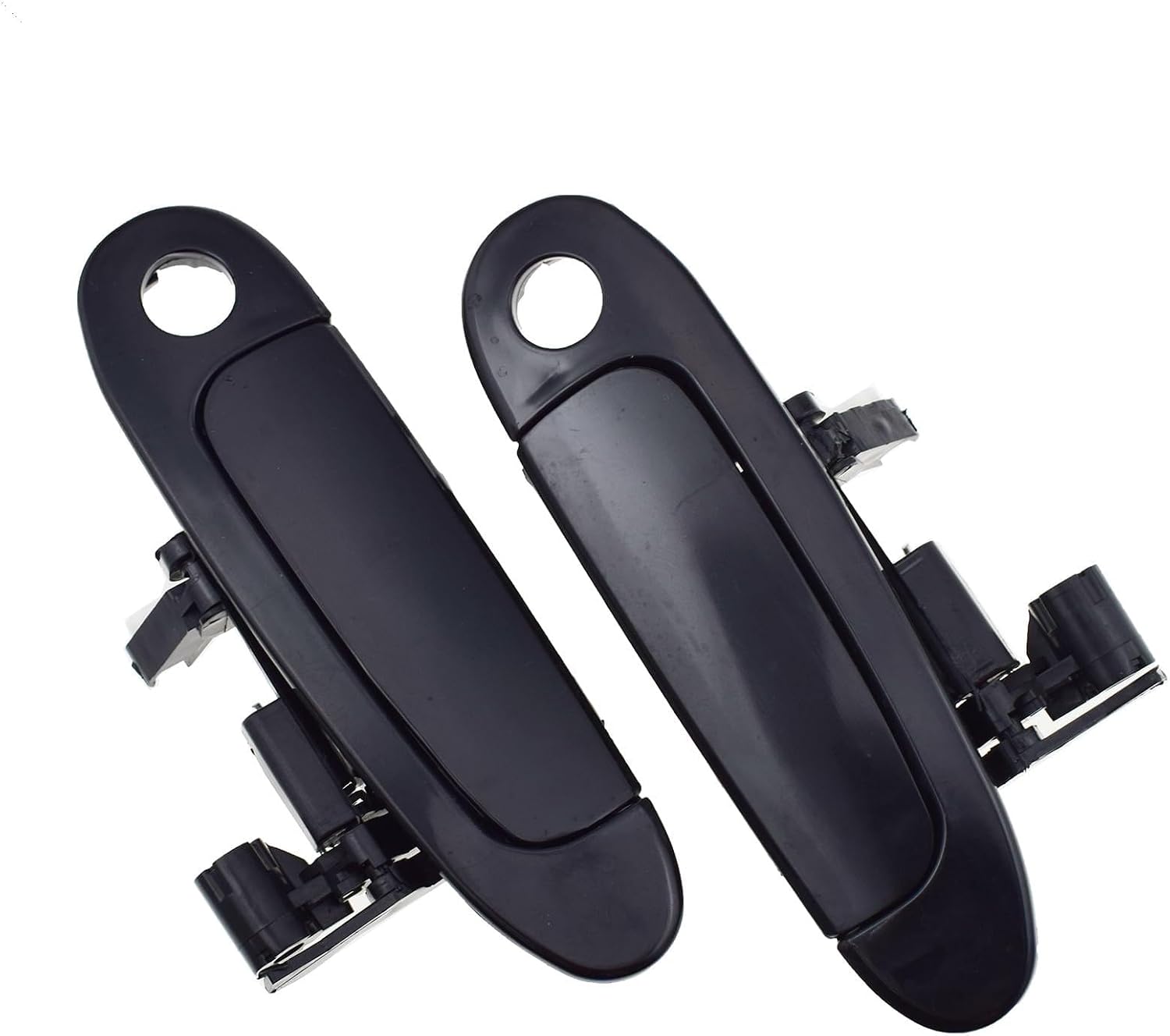 Front Left & Right Exterior Outside Door Handles w/Keyhole Black Pair for Toyota Echo 2000-2005