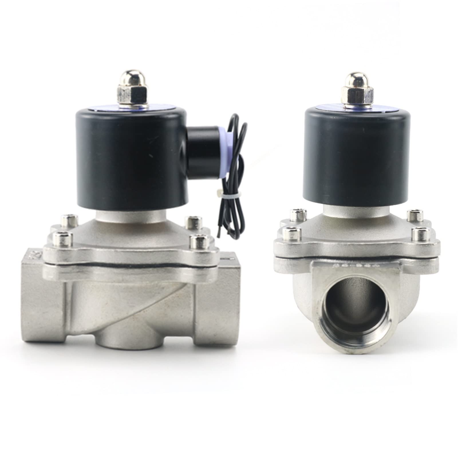 QEFHSVVZE DN15 DN20 DN25 Normally Closed Stainless Steel Solenoid Valve AC220V DC12V DC24V Pipe Fittings for Water Oil Air 1Pcs(Dc12v,DN25)