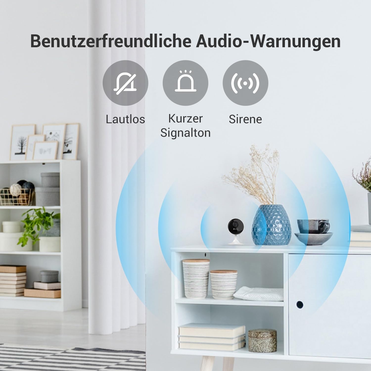 EZVIZ 1080P WLAN IP Kamera, Überwachungskamera Innen mit Zwei-Wege-Audio, Magnetfuß für einfache Installation, Bewegungserkennung, IR Nachtsicht zu 12m, Babyphone kompatibel mit Alexa, C1C 2 Set