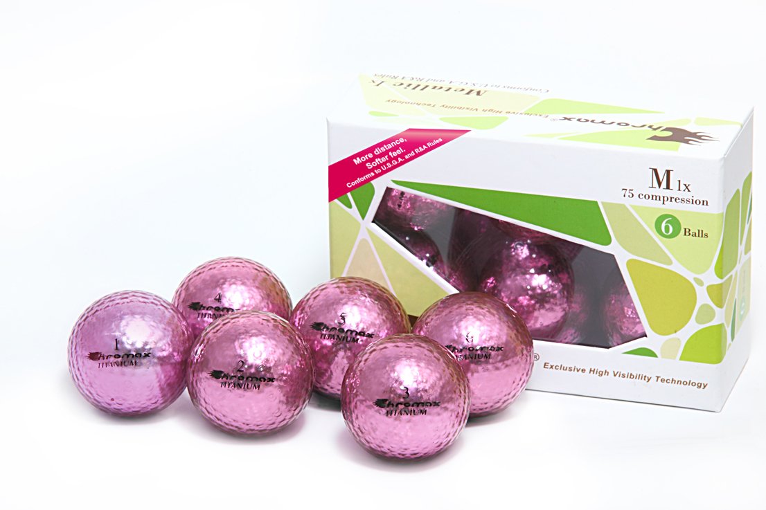 Best Impressions Chromax Metallic M1X Golf Balls - 6 Ball Pack (Metallic Purple, Non-Personalised)