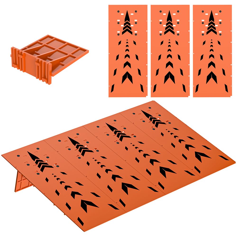 Rampa de salto plegable a control remoto, juego de acrobacias para coches de control remoto de 1/12 1/14 1/16 1/18 1/24, montaje rápido de alta resistencia (naranja)
