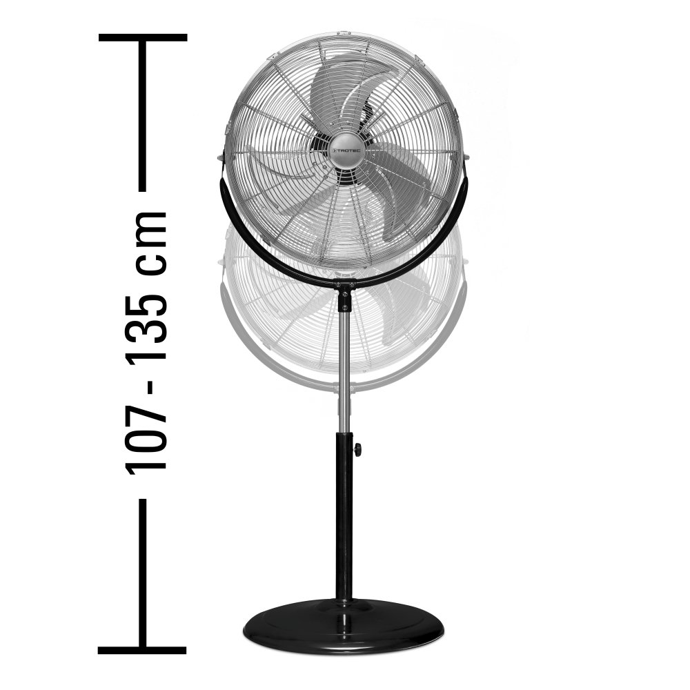TROTEC Ventilateur sur pied TVM 18 S | Puissance de 100 watts | 3 vitesses | Diamètre des pales 45 cm | puissant, stable, conception robuste