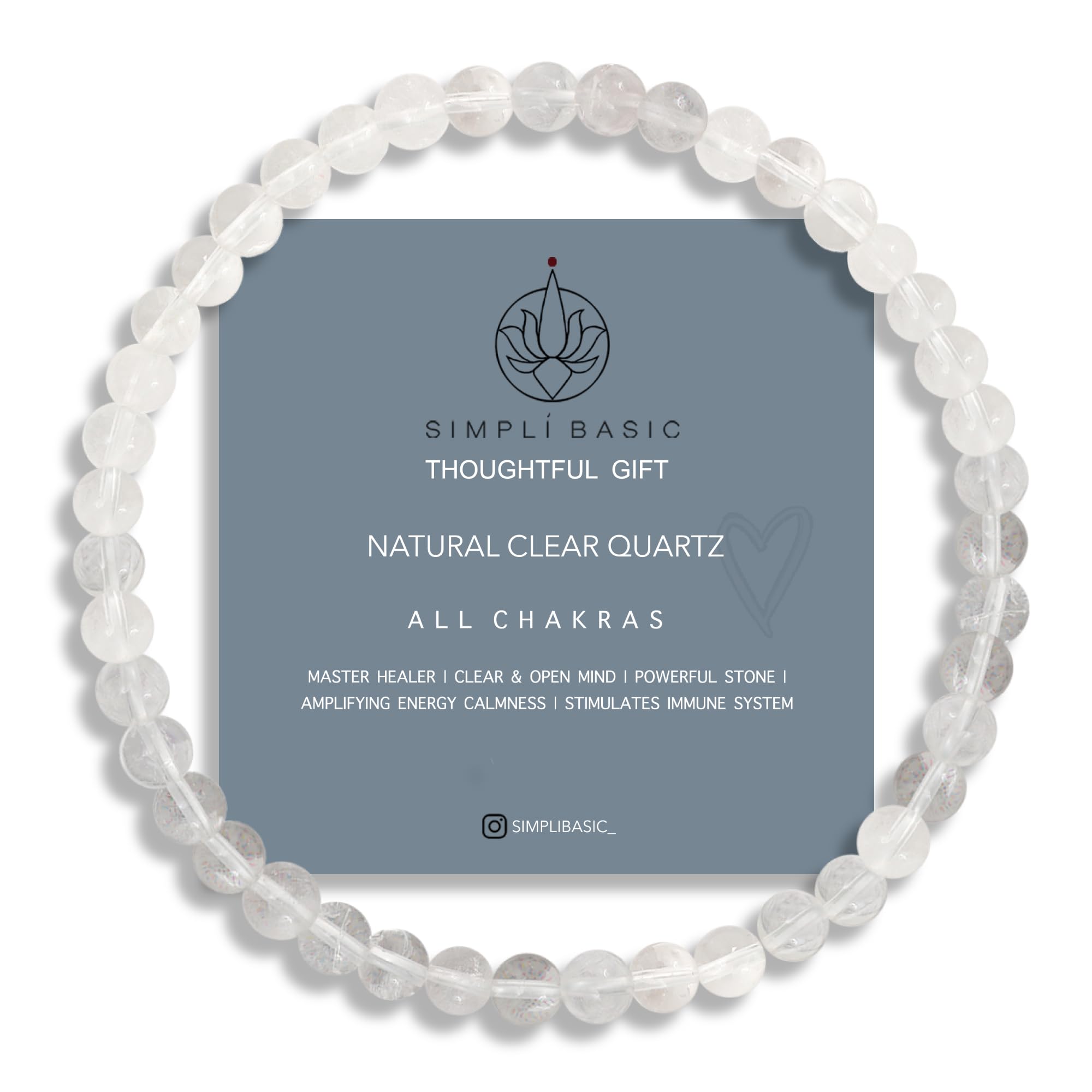 Natural Healing Gemstone Bracelet 4mm Beads, Womens & Mens, Inc Gift Box — view 15