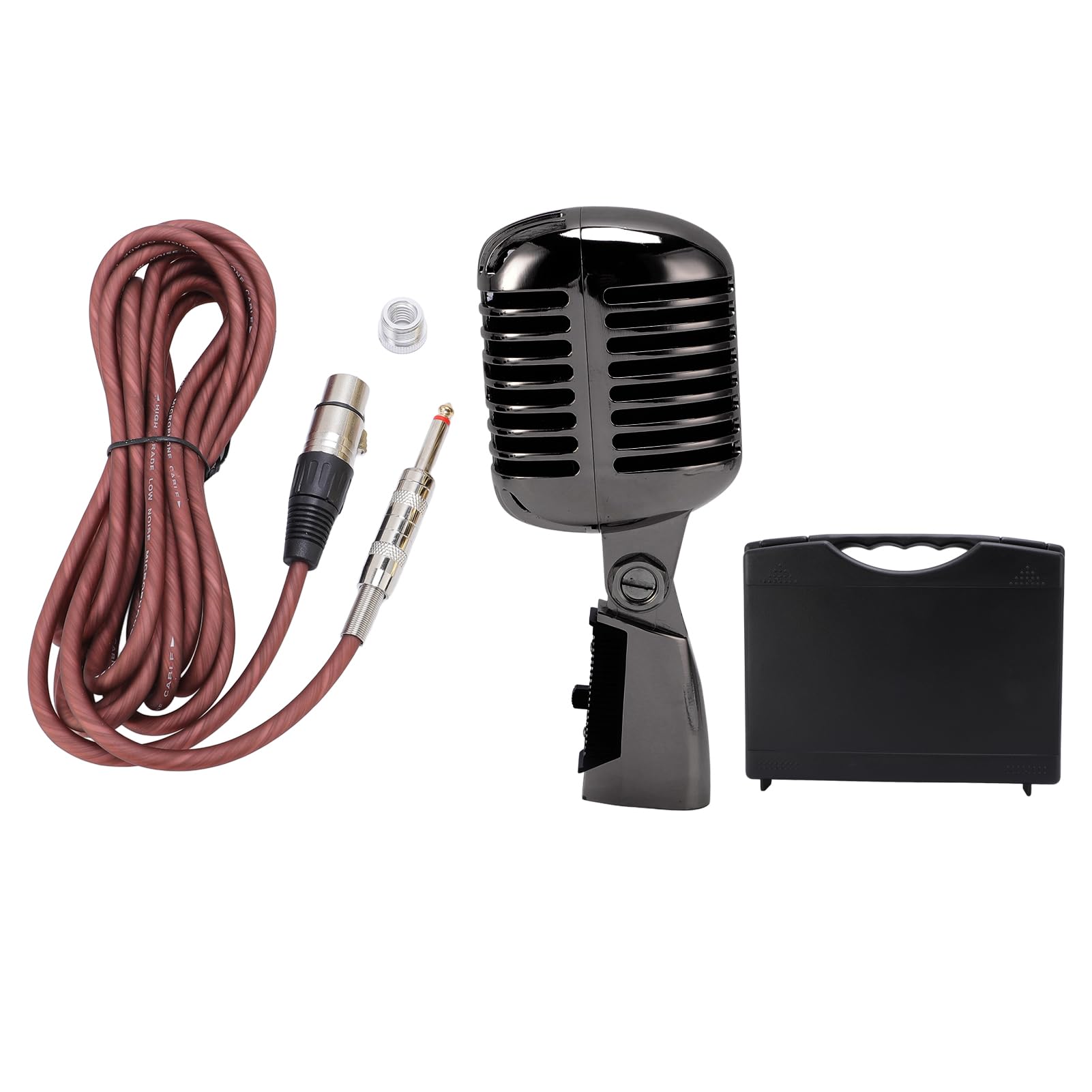 Micrófono Dinámico, Reducción de Ruido Micro Retro a Prueba de Choque para el Rendimiento de la Escena de KTV (Gris metálico)