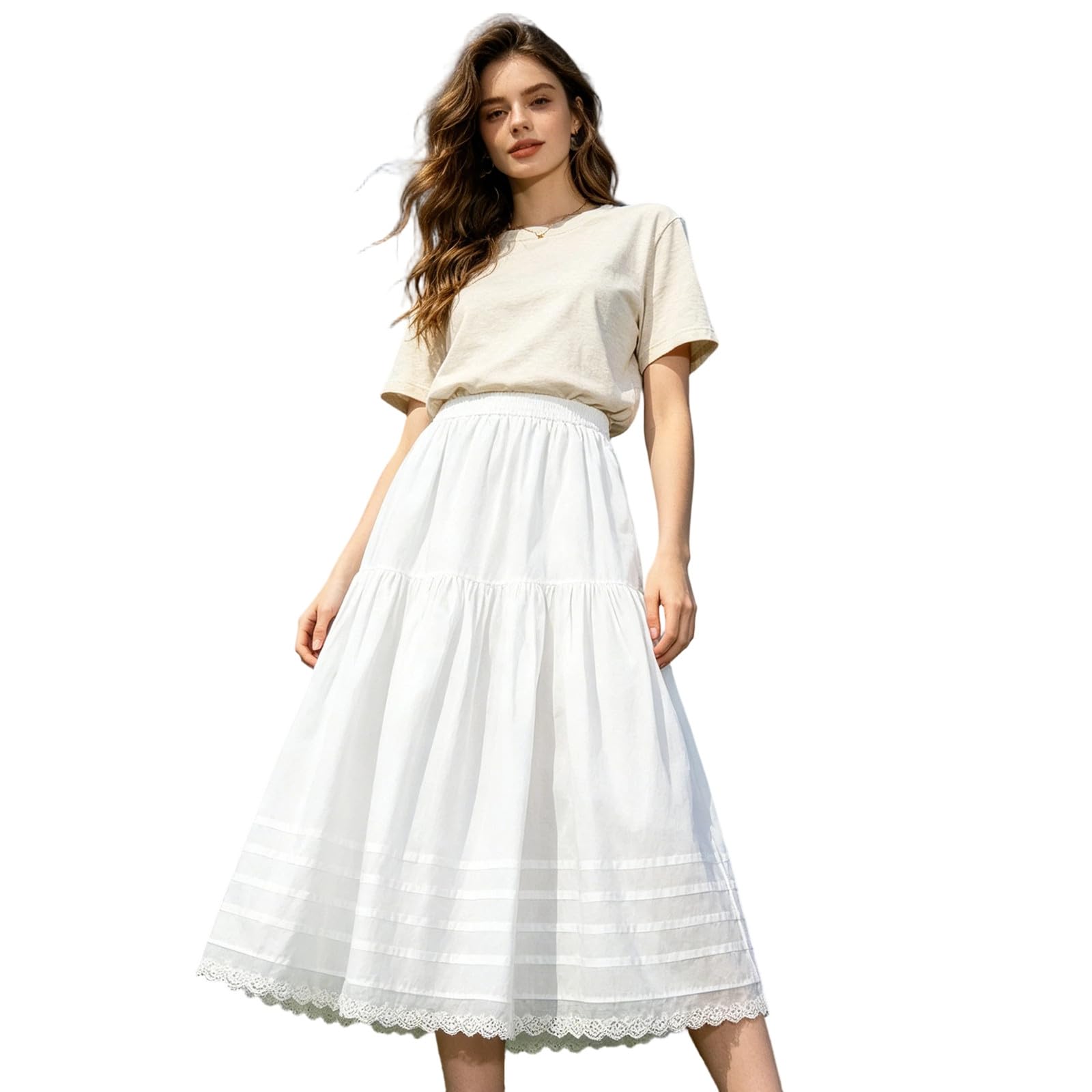 Faldas Mujer Estilo Casual, Falda Larga Mujer Fiesta, Minifalda Elegante Midi Blanca Talle Alto Y Corte En A El Verano Faldas Vaqueras Minifalda Falda Larga