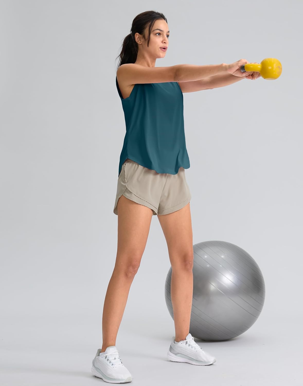 SANTINY Women's Sleeveless Workout Tops Breathable Lightweight Active Tennis Yoga Shirts Athletic Running Tank Tops for Women - Image 6