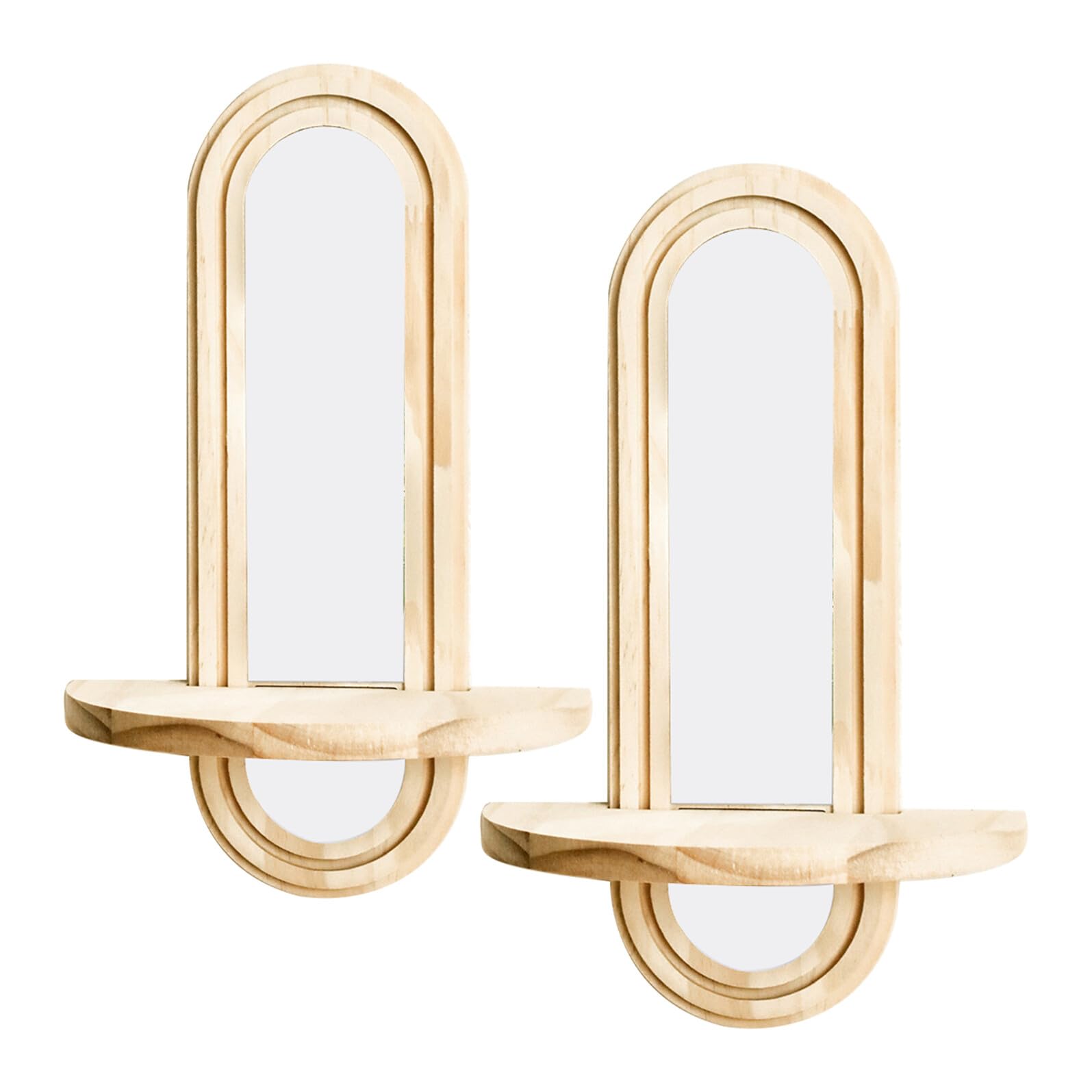 Miroir mural avec étagère décorative double effet de lumière