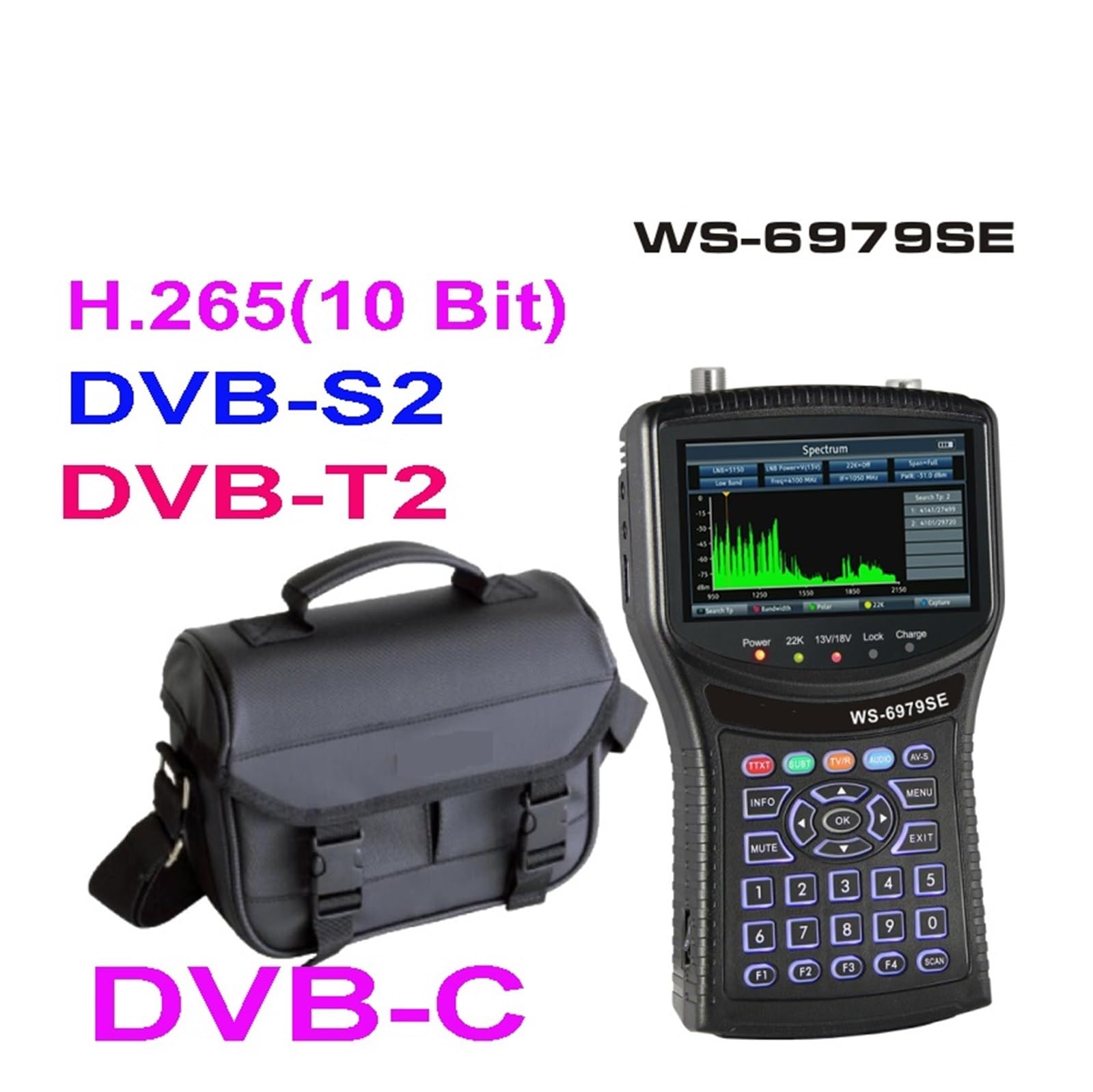 WS-6979SE DVB-S2 T2 DVB-C Spektrum Miernik satelitarny Finder Finder sygnału