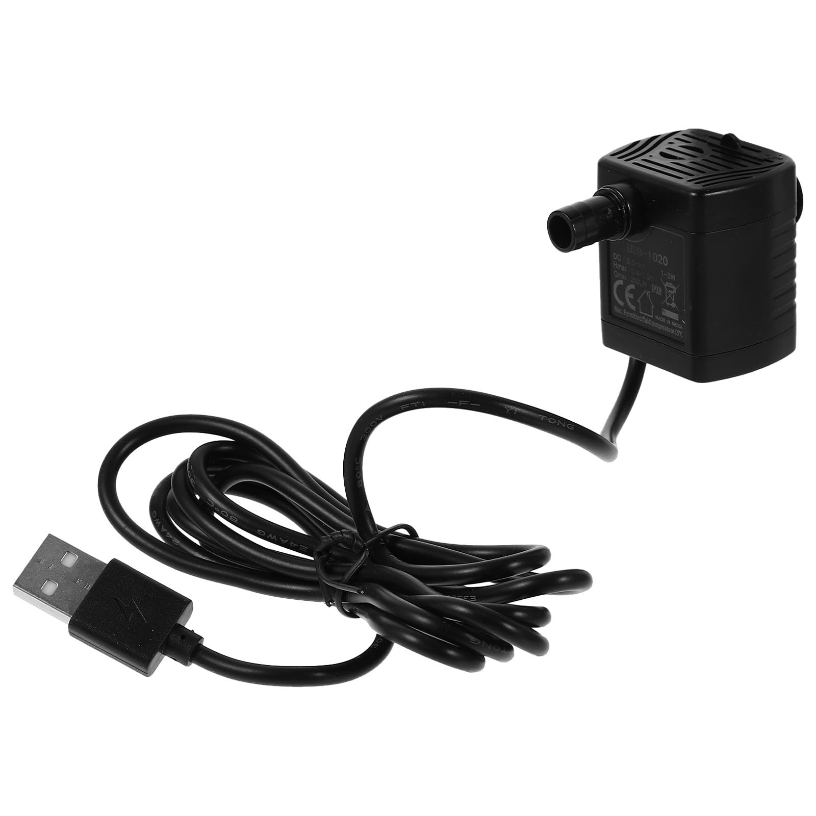 BESPORTBLE 3piezas Usb De Agua Sumergible Potente Para Acuarios Fuentes y Jardines y Silenciosa Color Negro
