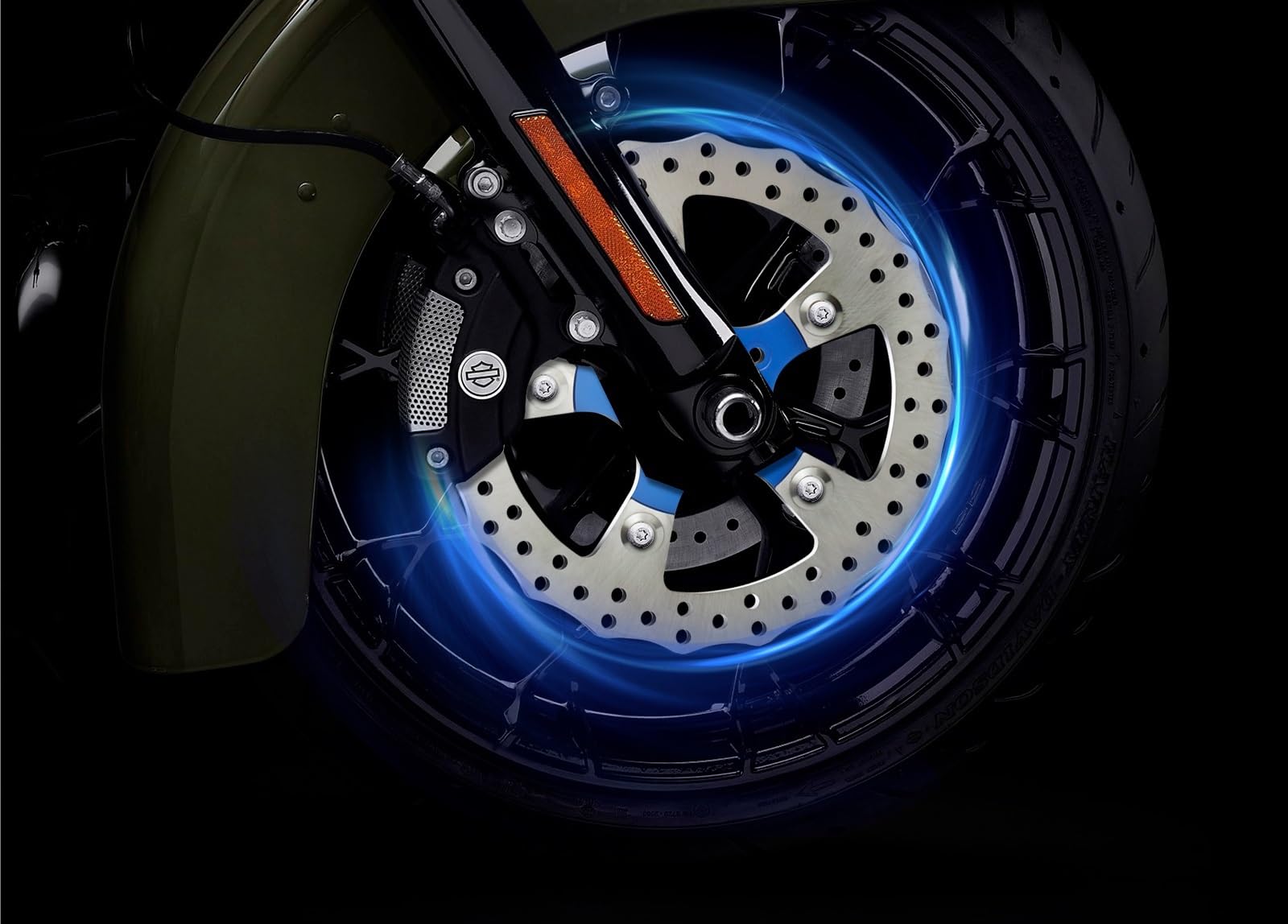Motocyklowe tarcze hamulcowe Hamulce przednia tyln Pasuje Do Przednich Pływających Tarcz Hamulcowych Pasuje Do Softail Dyna 11,8 Cala(Anodized Blue)
