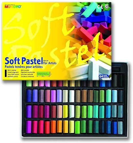 MUNGYO Soft Pastel 64 Color Set Square Chalk (US English Version) - 64 Count (Pack of 1) - Soft Pastel Set - Square Chalk (US English Version)