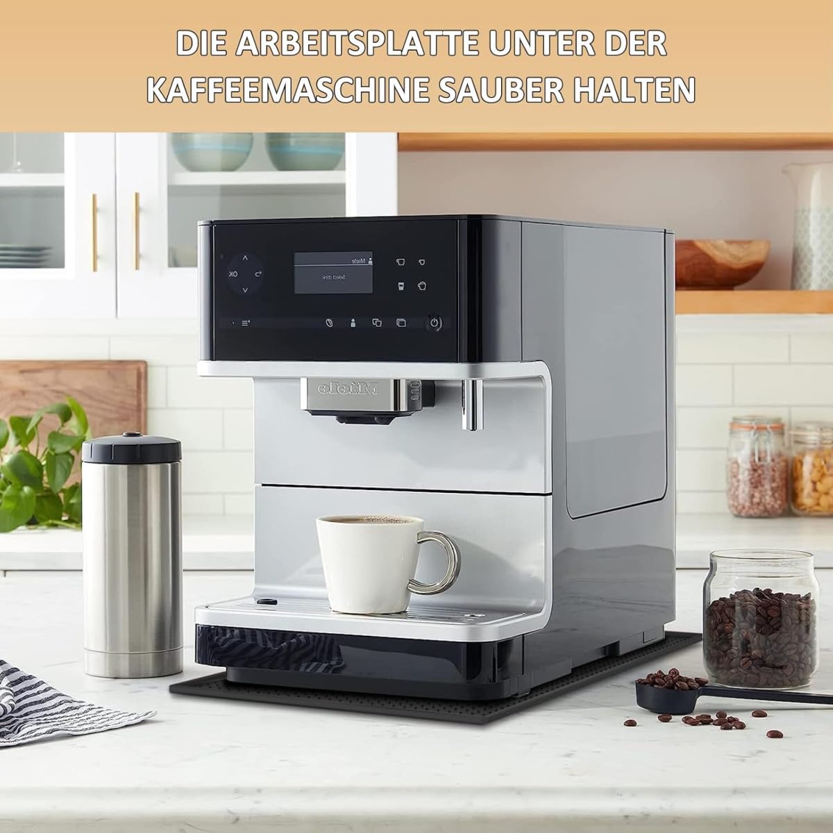Tappetino In Silicone Per Macchina Da Caffè - Antiscivolo E Antigoccia 48x30cm, Nero - Foto 8