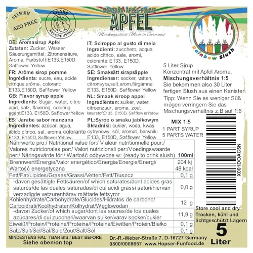 Rainbow Slush Sirup AZO FREI | Geschmack Apfel | Konzentrat für Slushy Maker Eis Slushmaschinen Eismaschinen Getränke 1:5 – Bild 3