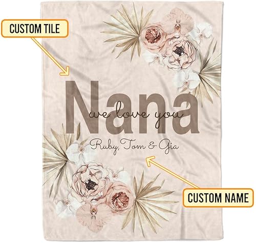 Miniatura 3 de TEEMAN Manta de nana personalizada, regalo para el día de la madre, regalos para la abuela de parte de nietos, lavable a máquina, súper suave,