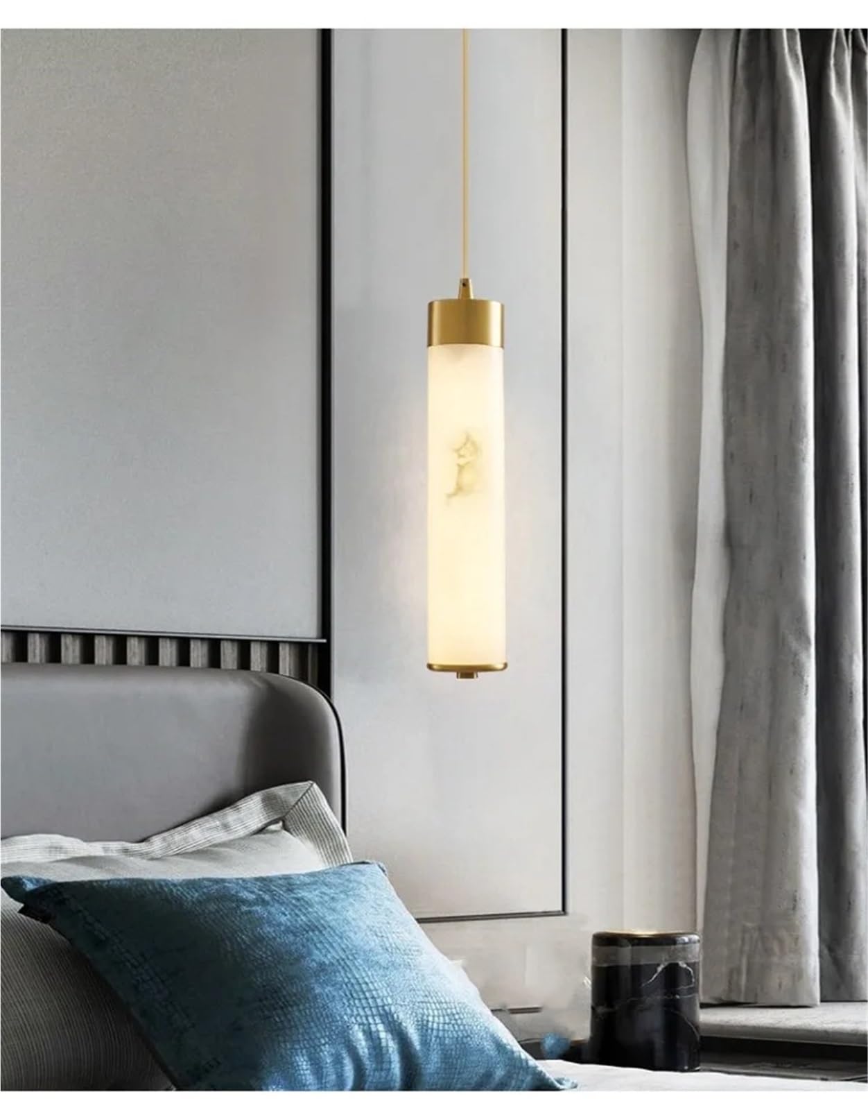 Olskfuh White Light Modern And Minimalist Bedroom All Copper Pure Natural Marble Led Chandelier Balcony Living Room,