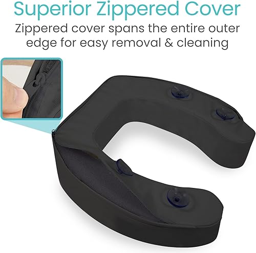 Miniatura 8 de Vive Cojín para asiento de inodoro (espuma acolchada suave), accesorio de baño acolchado suave fácil de limpiar, asientos alargados y estándar, dona