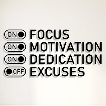 Zoyiancy Motivational Wall Decals, Inspirational Vinyl Quote Stickers | Vinyl Material, 20.9x10in, Peel And Stick, Waterproof, Fits Smooth Walls, Tiles, Glass, Ideal Decor For Office, Gym, Bedroom