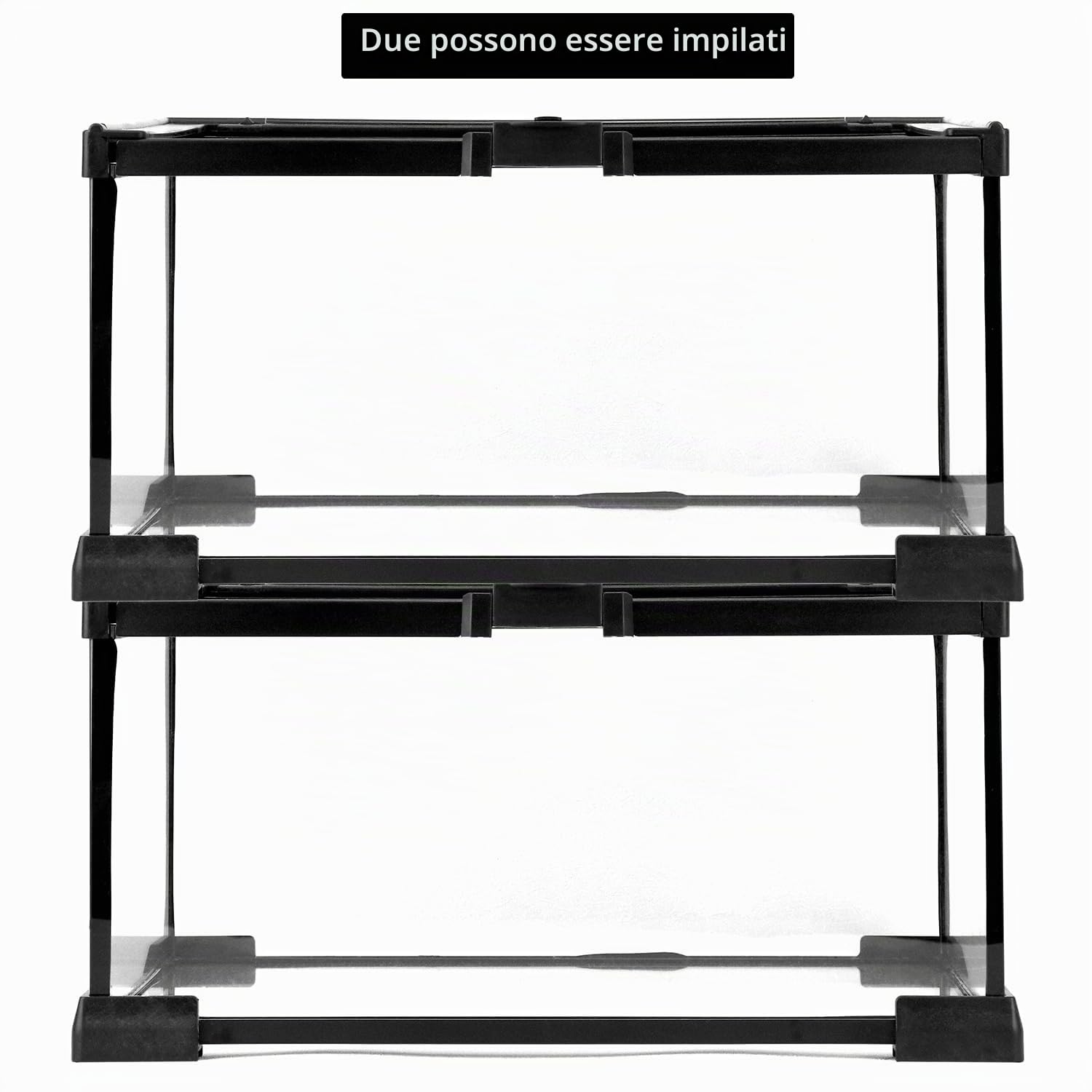 QWORK® terrario in vetro per rettili, reptile growth terrario, 30 * 20 * 15cm per una varietà di rettili e insetti