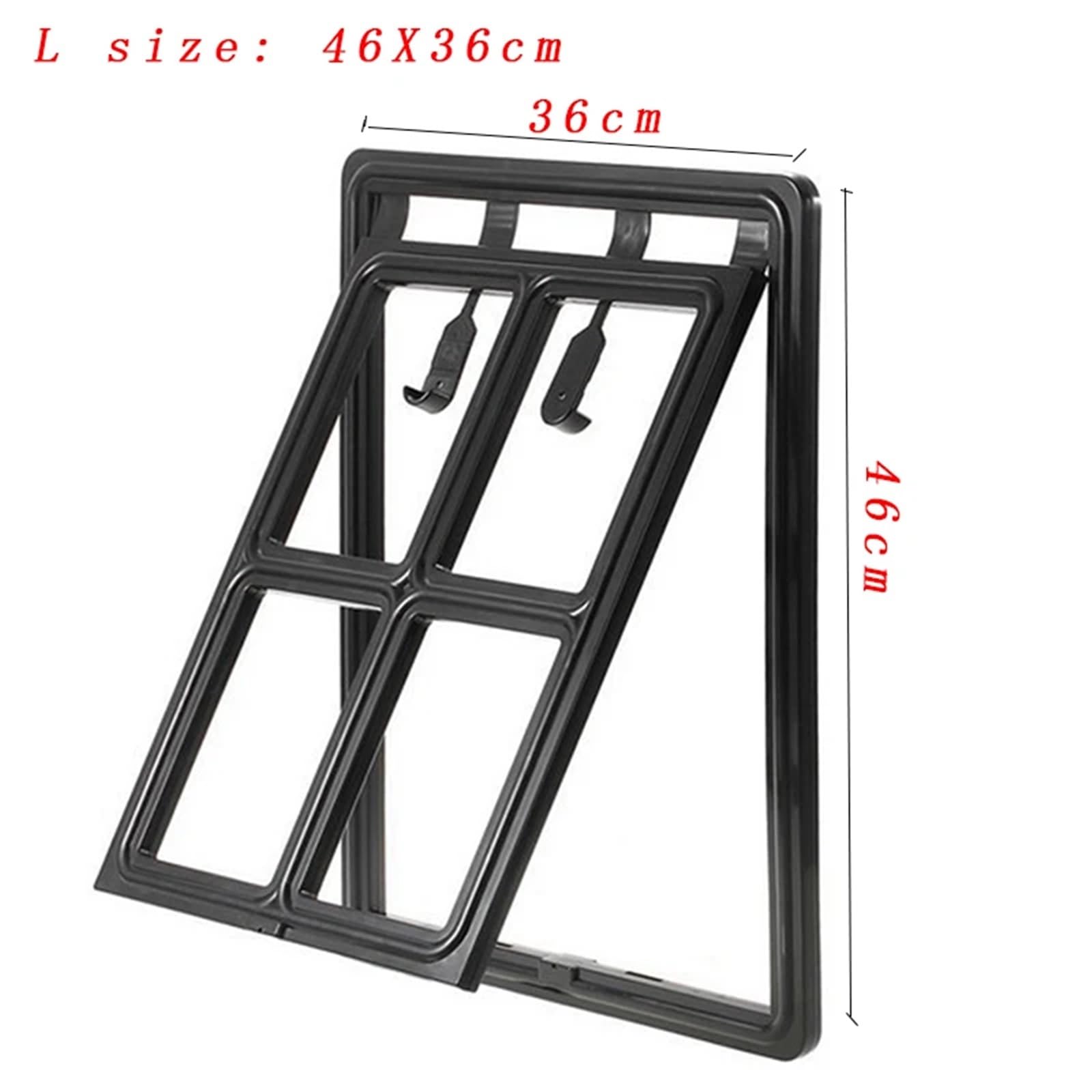 Große Tierklappe Kunststoff-Haustiertür for Hunde, Katzen und Kätzchen, for Bildschirmfenster, Sicherheitsklappe, Tor, Haustiertunnel, Hundezaun, abschließbare Tür for Zuhause(Black,S)