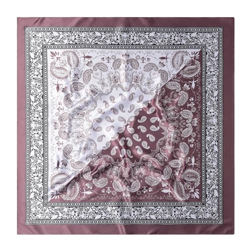 Image of 35 inch Men's Silk Cowboy Scarf - Oversized Western Bandana Neckwear, Large Square Scarf with Gift Packaging