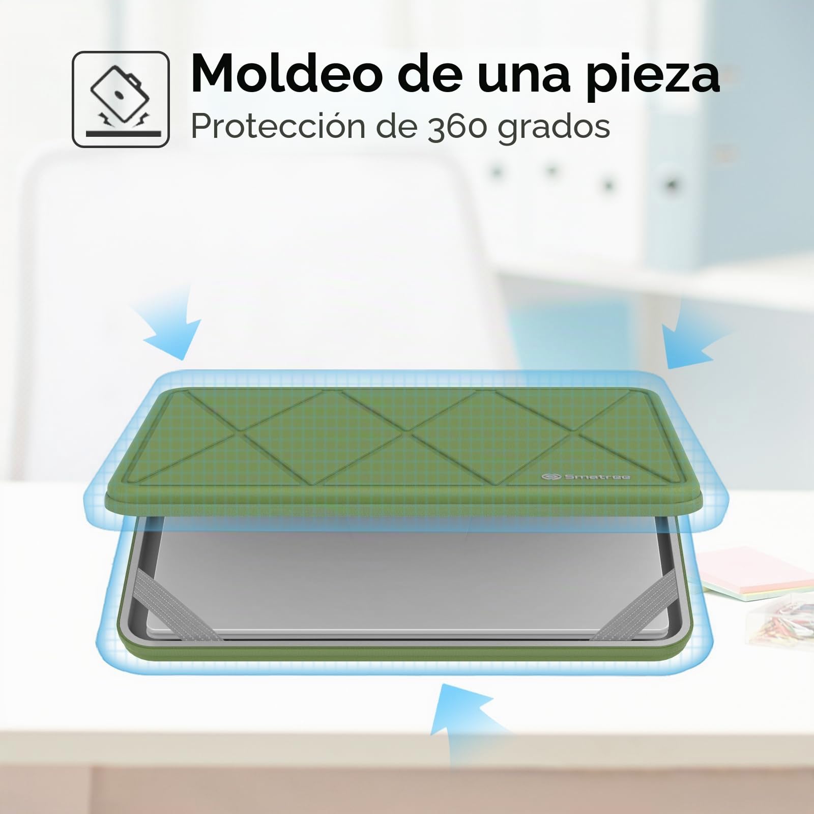 Smatree - Funda protectora rígida de EVA compatible con portátiles de 15,6 pulgadas HP OmniBook 3 Laptop Next Gen AI PC/OmniBook 3 NGAI 15, HP 255 G10 y EliteBook 655/650 G10/G9, verde (X8274G)
