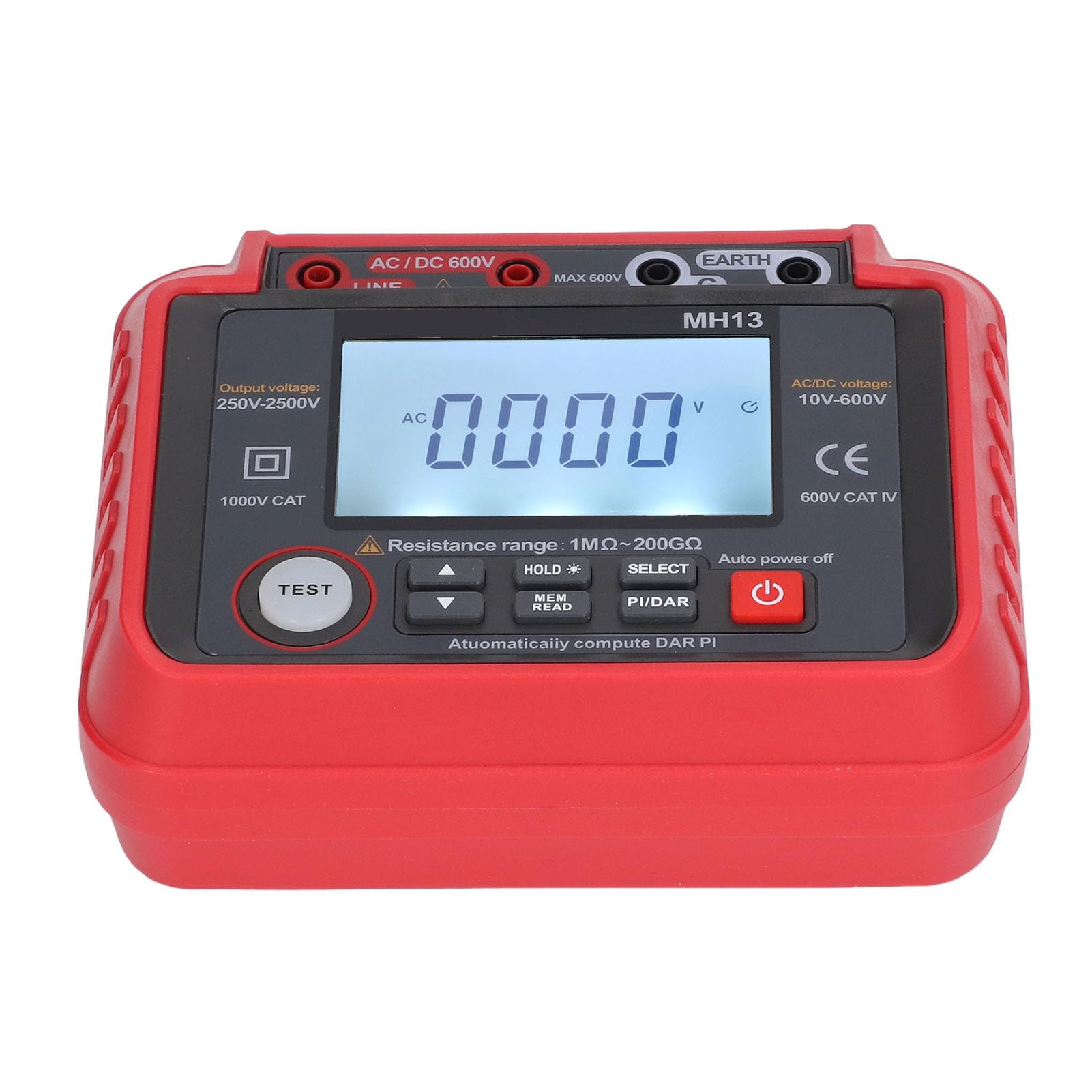 Garosa Miernik Rezystancji Izolacji, Tester Megaomomierza ABS z Wyjściem 250 V 500 V 1000 2000 2500, Pomiar AC DC 10 do 600, 2000 zliczeń dla Elektryków Testowanie Sprzętu
