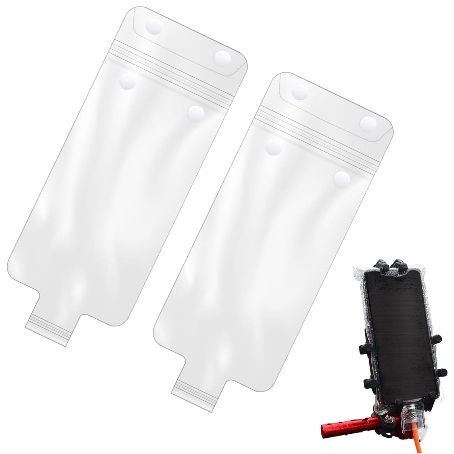 JooBsoso スマホ 防水ケース （2個入り）携帯電話用防水バッグ シーリングストリップ 充電可能 スマホ タッチ操作可能 携帯ケース 防雨 雨対策 お風呂 配達員用 旅行者用 アウトドア用 クリア
