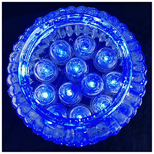 Image of Bright LED Battery Operated Flameless Tea Light, Submersible Tea Candle Waterproof Decorations Underwater Vase Light for Party & Wedding, Pack of 12 (Blue)