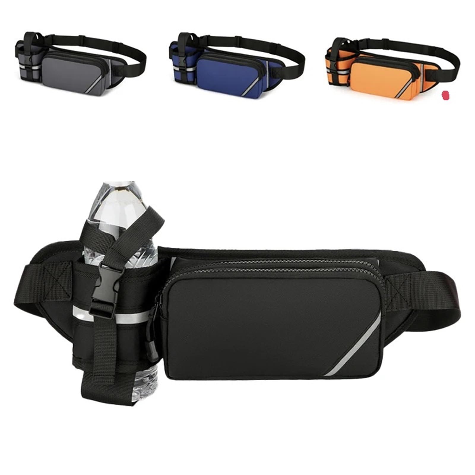 Men's Sport Waist Bag Chest Small with Water Bottle Fixing Pocket for Gym Running Hiking Outdoor Travel Campus School, pomarańczowy, Einheitsgröße, One Style