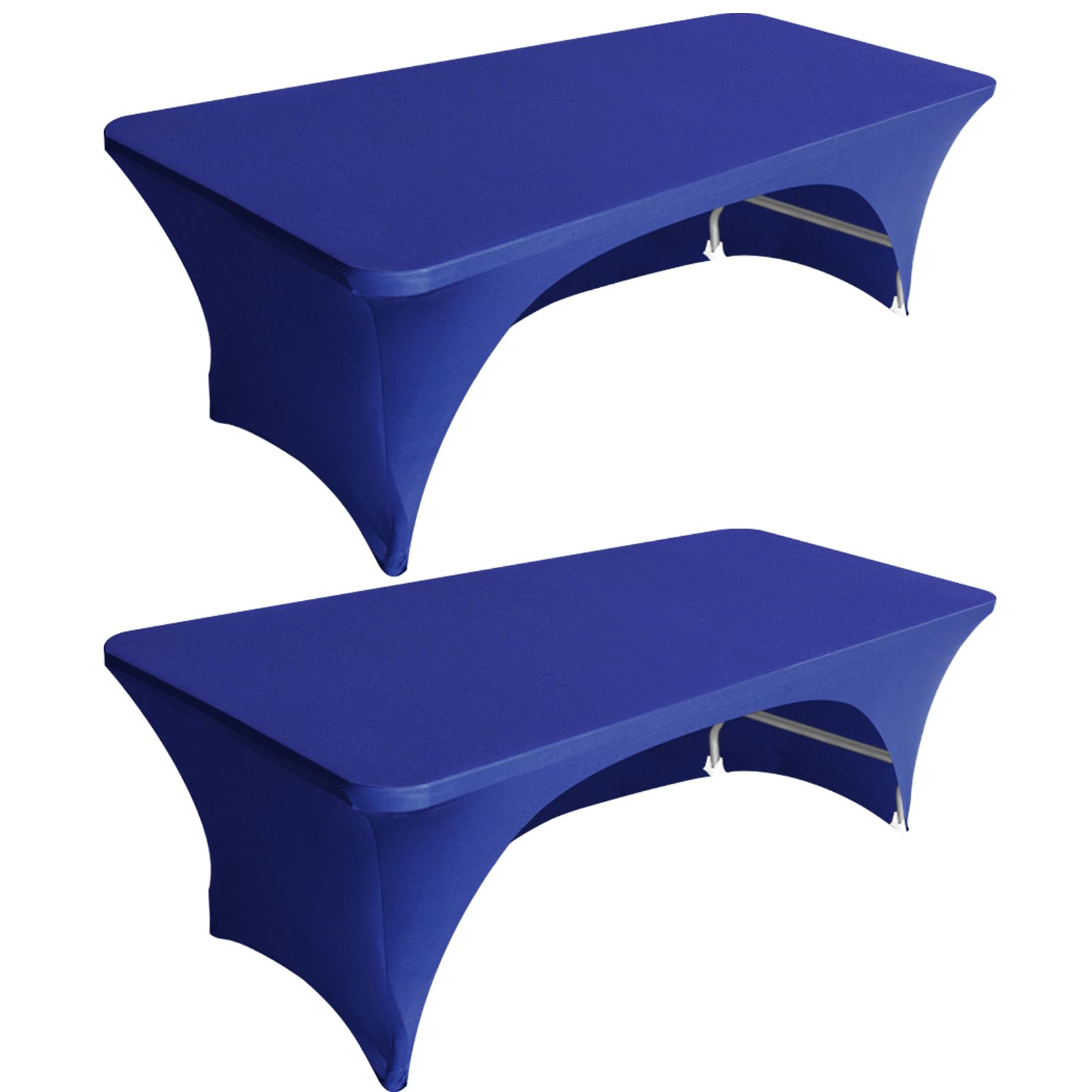 Eurmax USA 2-Pack Spandex Table Cover 4 ft. Fitted 30+ Colors Polyester Tablecloth Stretch Spandex Table Cover-Table Toppers,4 FT Table Cover Open Back (Navy Blue) โ image 1