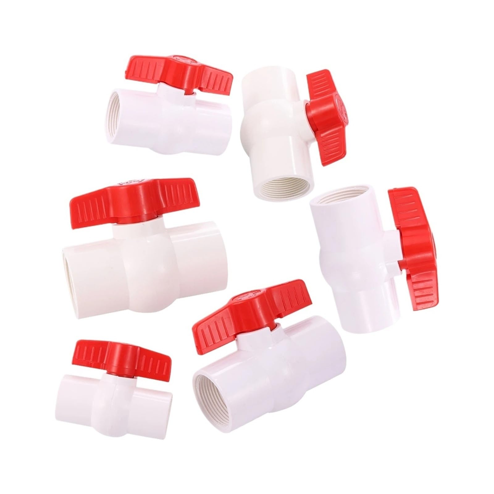 Zawór kulowy PVC z gwintowanym zamknięciem, Kulka z PVC, gwint żeński, śruba samoprzylepna, regulator przepływu wody, 1/3 szt., wiele rozmiarów(3pcs,1.5 Inch)