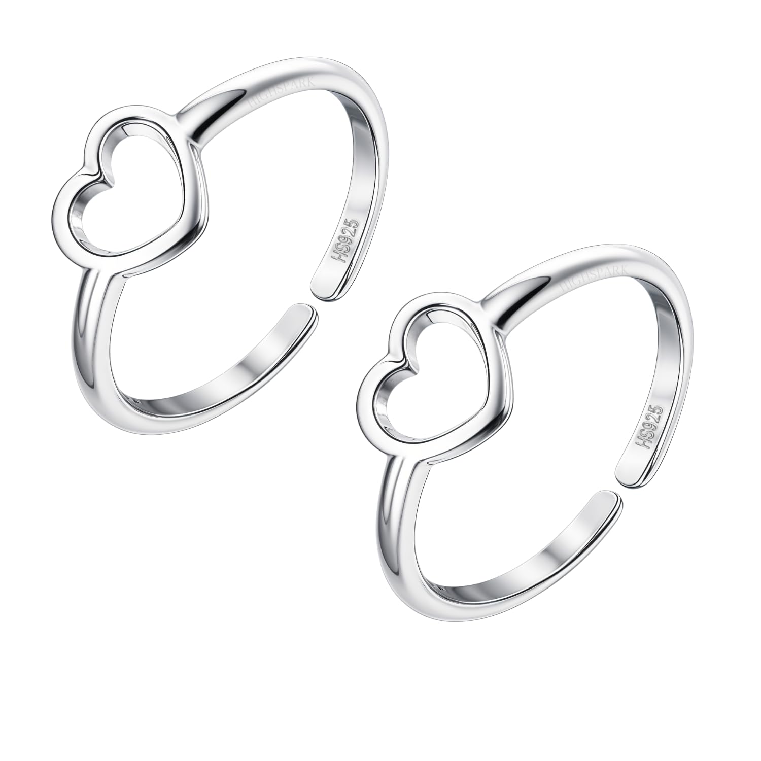 925 Silver Toe Rings for Women | 92.5 Sterling Silver Adjustable Contemporary Style & Stunning Shine | Lovely Gift - Heart-image-36