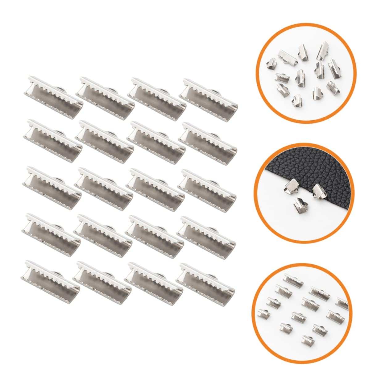 STOBOK 2sets Jewelry Making Findings Clasps for Bracelet Ribbon End Crimp Clamp Cord Ends for Jewelry 100pcs*2