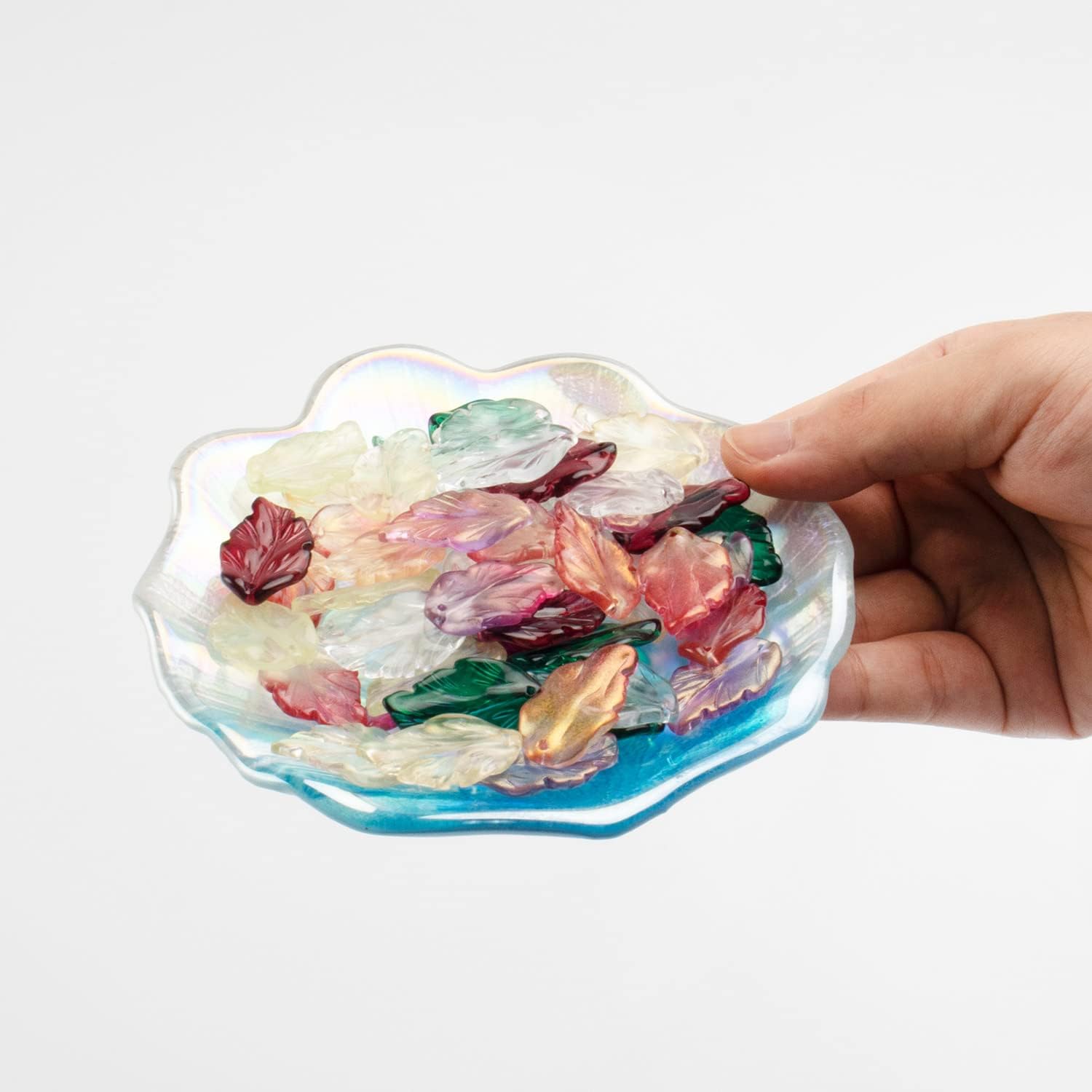 X Hot Popcorn 100 Pcs Glass Leaf Beads Leaf Shaped Beads Leaf Charms for Jewelry Making Bracelet Necklace DIY Crafts - Image 8