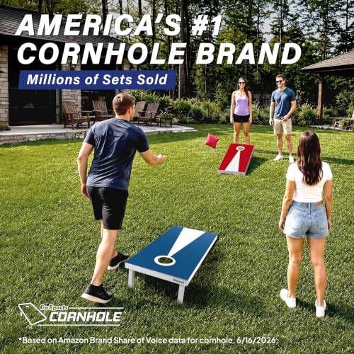 Image of GoSports 4 x 2 ft Regulation Size Wood Cornhole Boards - 10 Vintage Wood Designs (Choose Your Style)
