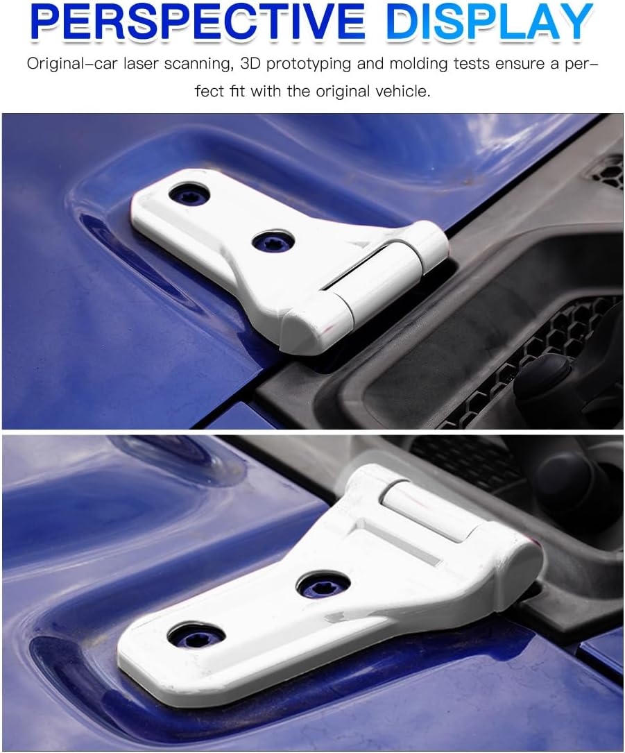 Barong for Jeep Wrangler JL JLU Sport Sahara Freedom Rubicon Unlimited 2018-2025 for Gladiator JT 2-Door 4-Door 2020-2025 Exterior Accessories Front Engine Hood Hinge Cover Trim - White