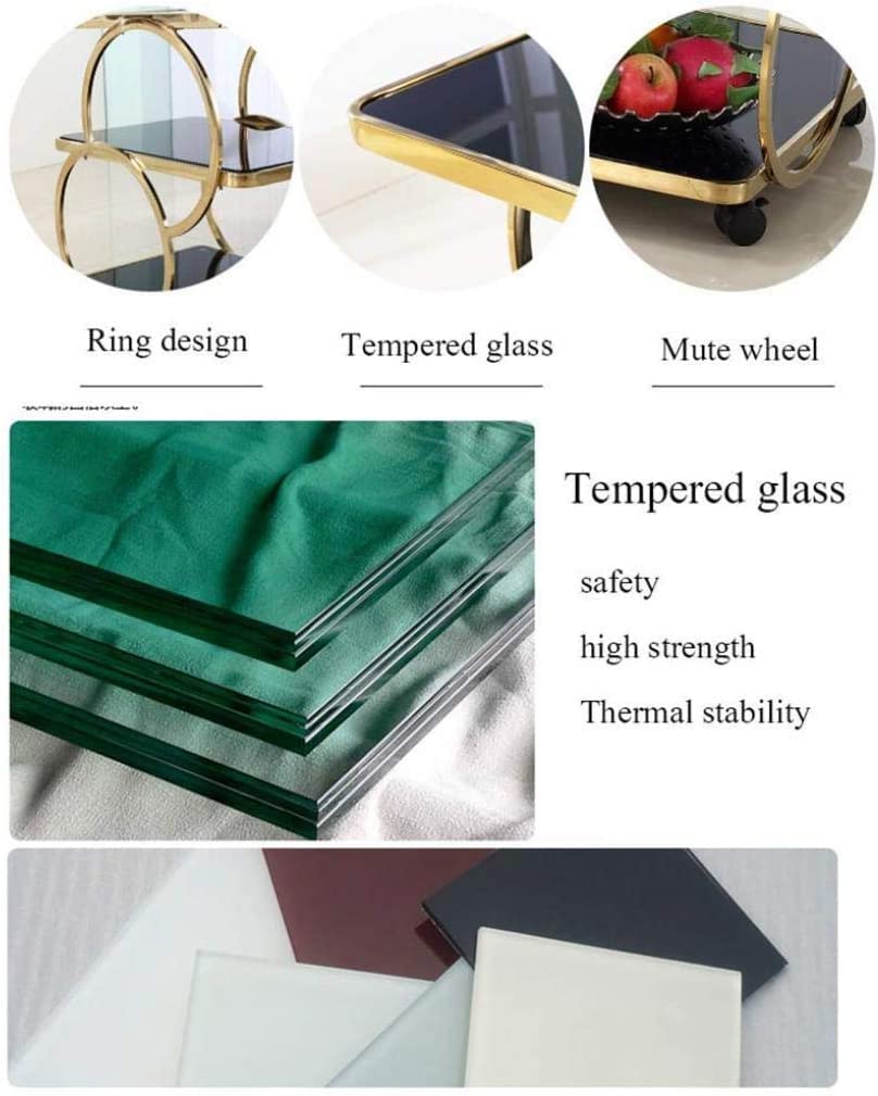 Elegante carrito de servir vino de vidrio templado para el hogar, cocina, hotel, carrito de bar móvil con diseño de coche de entrega, ideal para bebidas y servicio de comedor