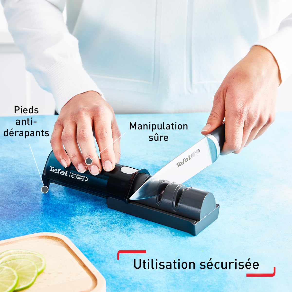 Aiguiseur à Couteaux Tefal Vintage – Plastique Orange – Fonctionnel