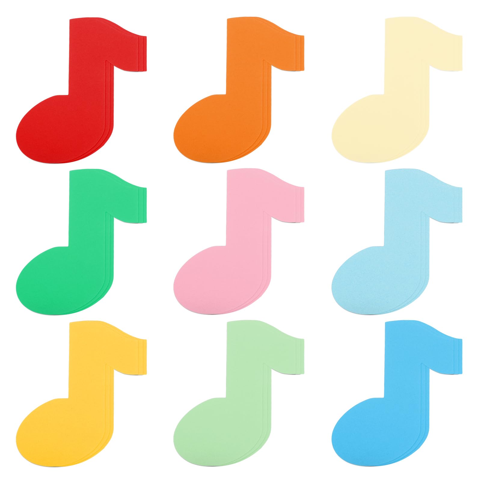 sourcing map 27 Pack Music Note Cutouts Paper Bulletin Board Decorations Multi-Color 6.1x4.9 Inch for Teachers DIY Craft Chalkboard Wall Decoration