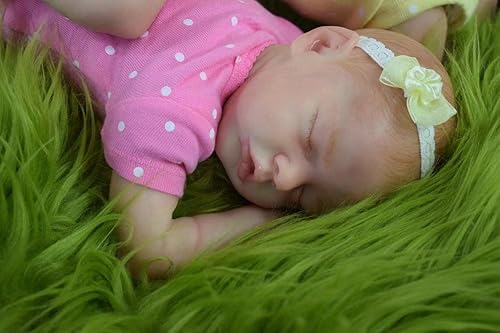 Miniatura 5 de Pinky Reborn Muñecas gemelas de 18 pulgadas realistas muñecas de bebé, cuerpo de tela, ojos cerrados, durmiendo, recién nacido, aspecto realista,
