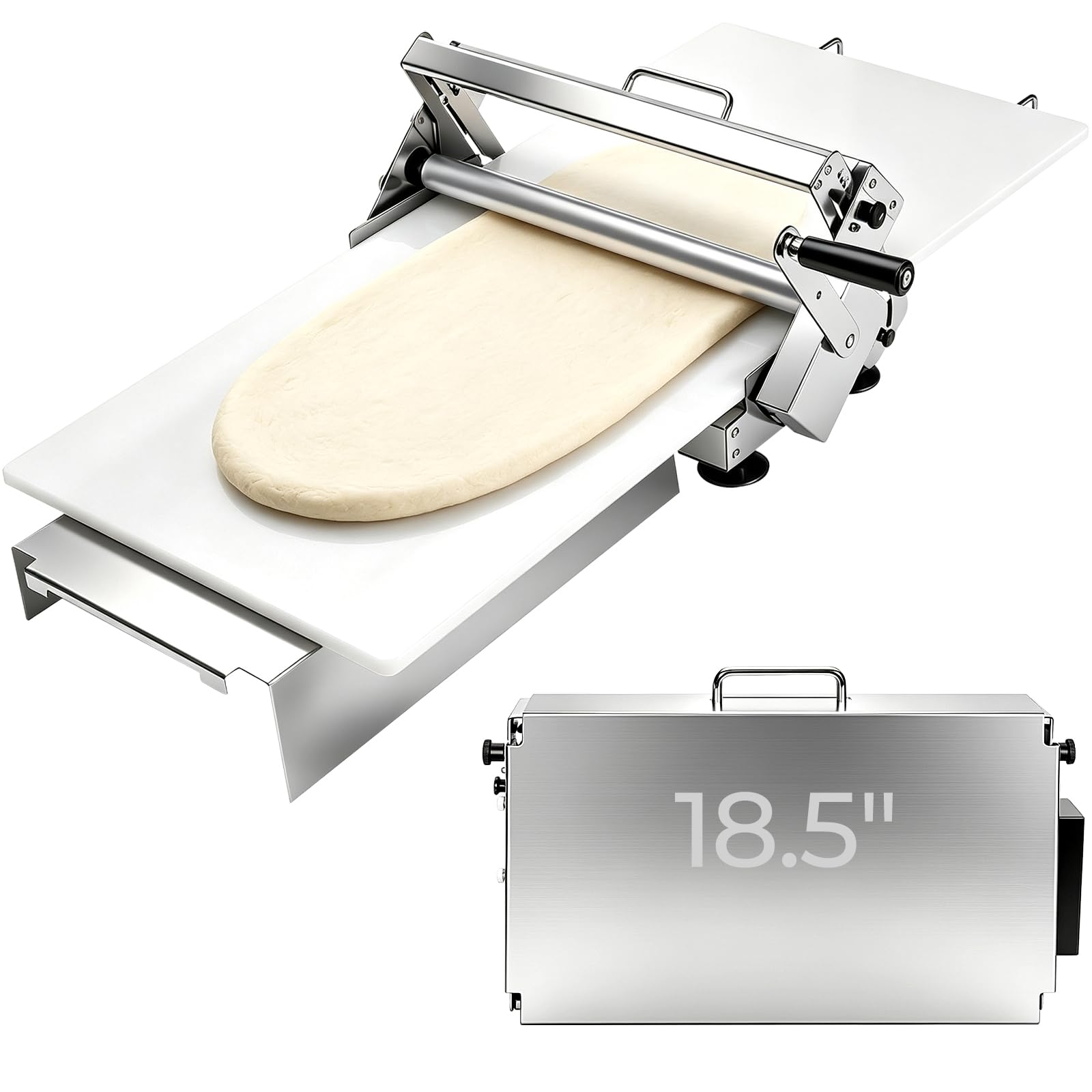 Photo 1 of Folding Dough Sheeter Machine, Manual Stainless Steel Dough Roller Machine, 40.5"X22.8" New Pastry Roller for Commercial Home Bakery, Puff Pastry & Pizza