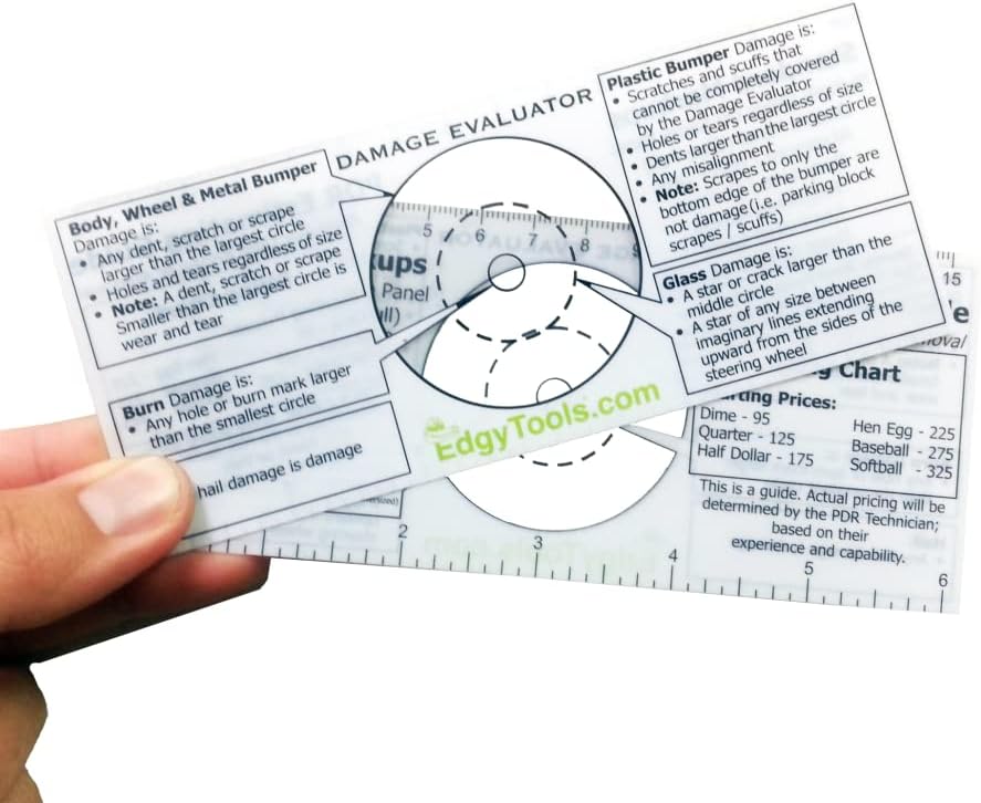Car Dent Repair Pricing Guide Damage Evaluator | Helps Estimate Return Charges to Rental Car Company, Lease Turnback