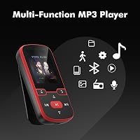Player MP3 PINHUI 64 GB cu Bluetooth 5.3, clips, ecran de 1,5 inchi, radio FM, pedometru și reportofon, suport card TF 128 GB 7