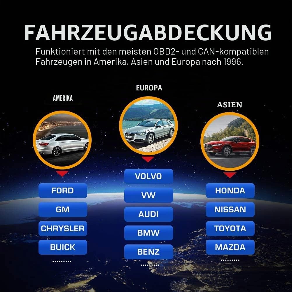 Autel ML629 OBD2-Diagnosegerät Kfz-Auslesegerät alle OBDII Dieselmotor Benzinmotor, Airbag Antiblockiersystem Motor Getriebe System Tiefe Diagnose, 14 Sprache Deutsche inkl. | Mechanic Full OBDII Code Reader w/DTC Lookup AutoVIN, OBD2 Live Data, Up of AL6