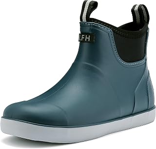 Men's Deck Boots, Waterproof Non-Slip Ankle Rain Boots for Fishing