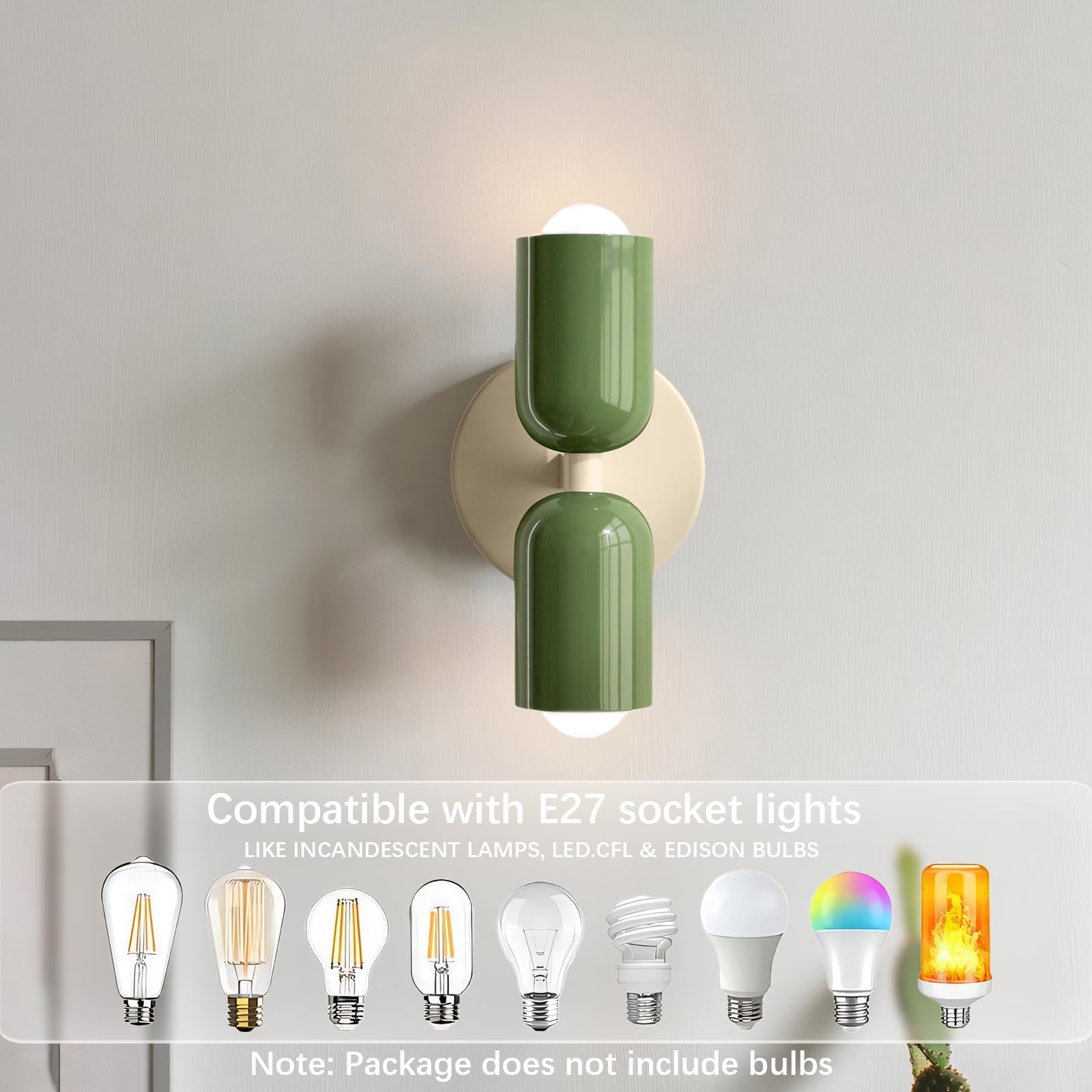 Lampada da parete per interni, a 2 luci, per interni, per camera da letto, corridoio, balcone, scale, cameretta dei bambini, ufficio